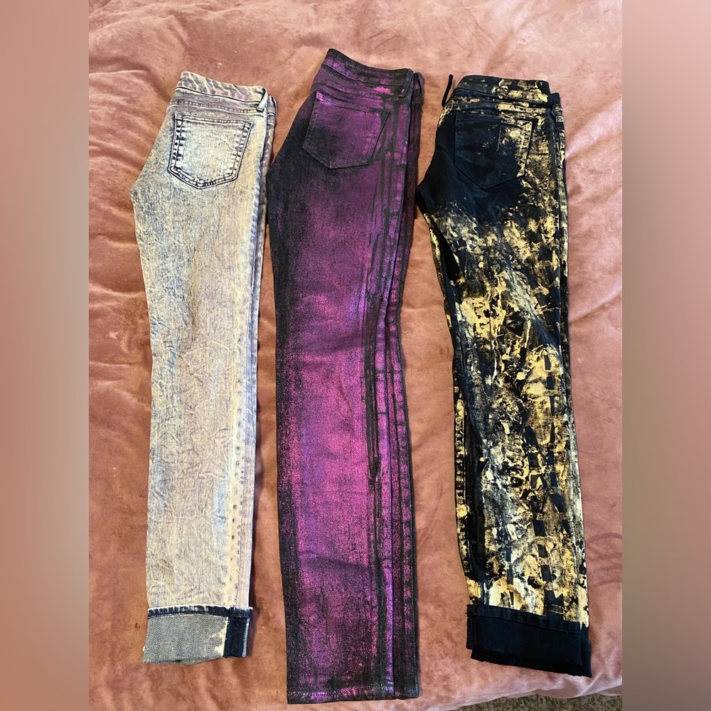 NEW 💜 One of a kind!!! Prototype Jean Samples 3 pair size 24-26 waist Skinny